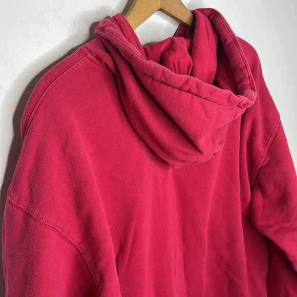 PELOTON Chic Graphic Spellout Athletic Hoodie Faded Washed Pink Kangaroo Pocket - Picture 6 of 16